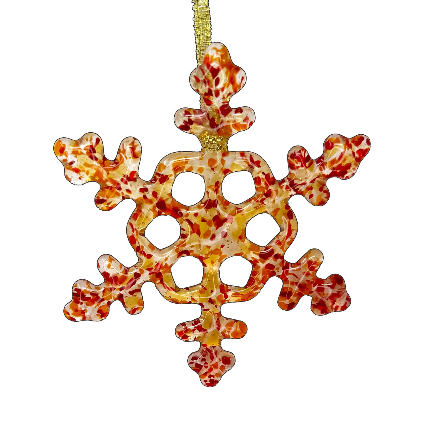 Copo de nieve de cristal hecho a mano - Borde de fuego - de studioTica