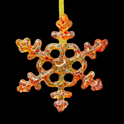 Copo de nieve de cristal hecho a mano - Borde de fuego - de studioTica