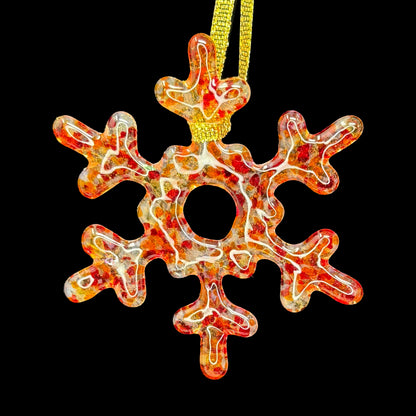 Copo de nieve de cristal hecho a mano - Borde de fuego - de studioTica