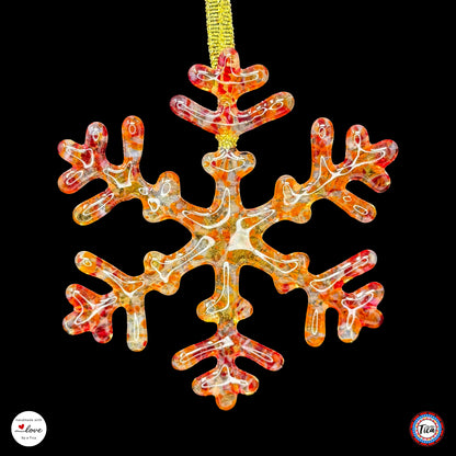 Copo de nieve de cristal hecho a mano - Borde de fuego - de studioTica