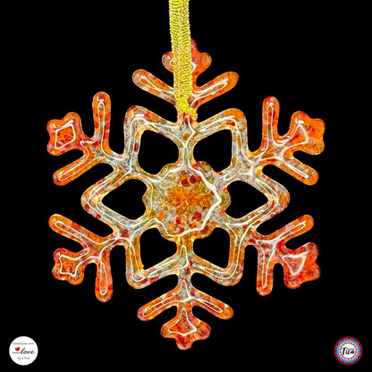 Copo de nieve de cristal hecho a mano - Borde de fuego - de studioTica