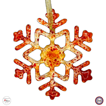 Copo de nieve de cristal hecho a mano - Borde de fuego - de studioTica