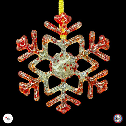 Copo de nieve de cristal hecho a mano - Borde de fuego - de studioTica