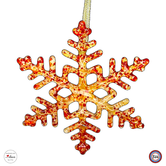 Handmade Glass Snowflake - Rim of Fire - by studioTica - Tampa Home & Garden Store