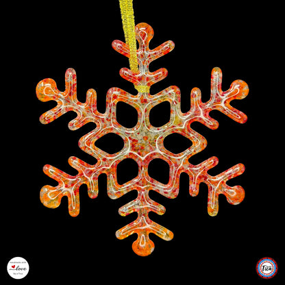 Copo de nieve de cristal hecho a mano - Borde de fuego - de studioTica