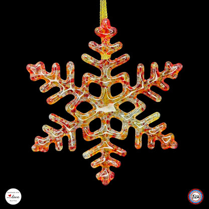 Copo de nieve de cristal hecho a mano - Borde de fuego - de studioTica