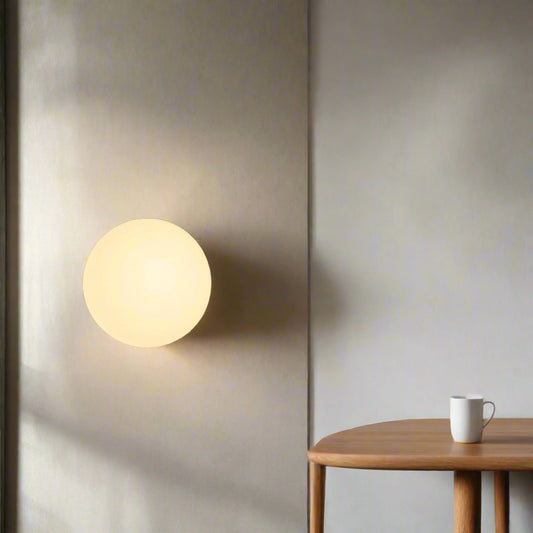 Minimalist Round Glass Wall Sconce LED 1-Light