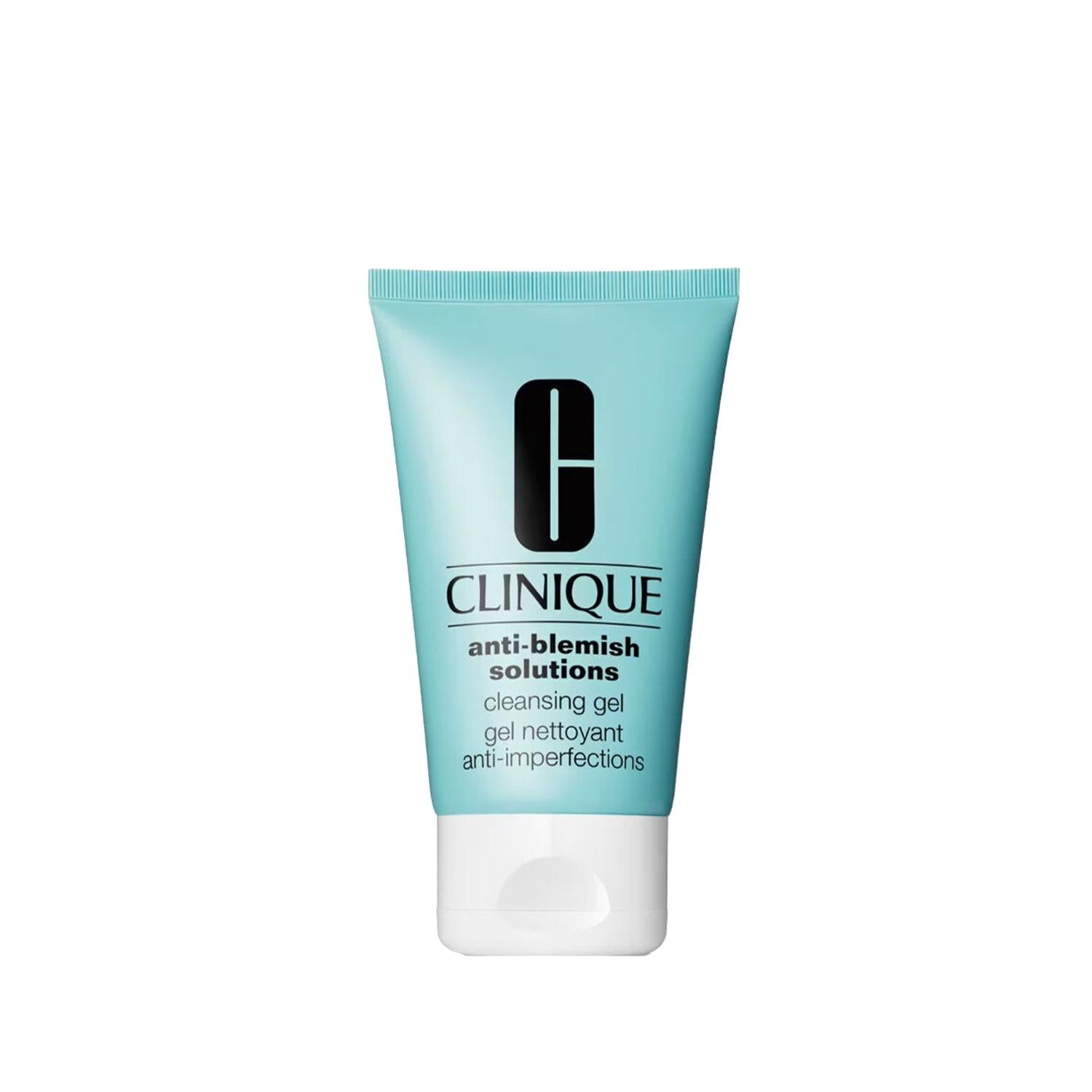 Clinique Anti-Blemish Solutions cleansing gel teal tube with cap Clinique logo on packaging on Tampa Home & Garden Store