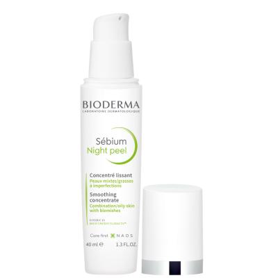 Bioderma Sebium Night Peel 40 ml exfoliating night treatment in a white bottle with pump on Tampa Home & Garden Store