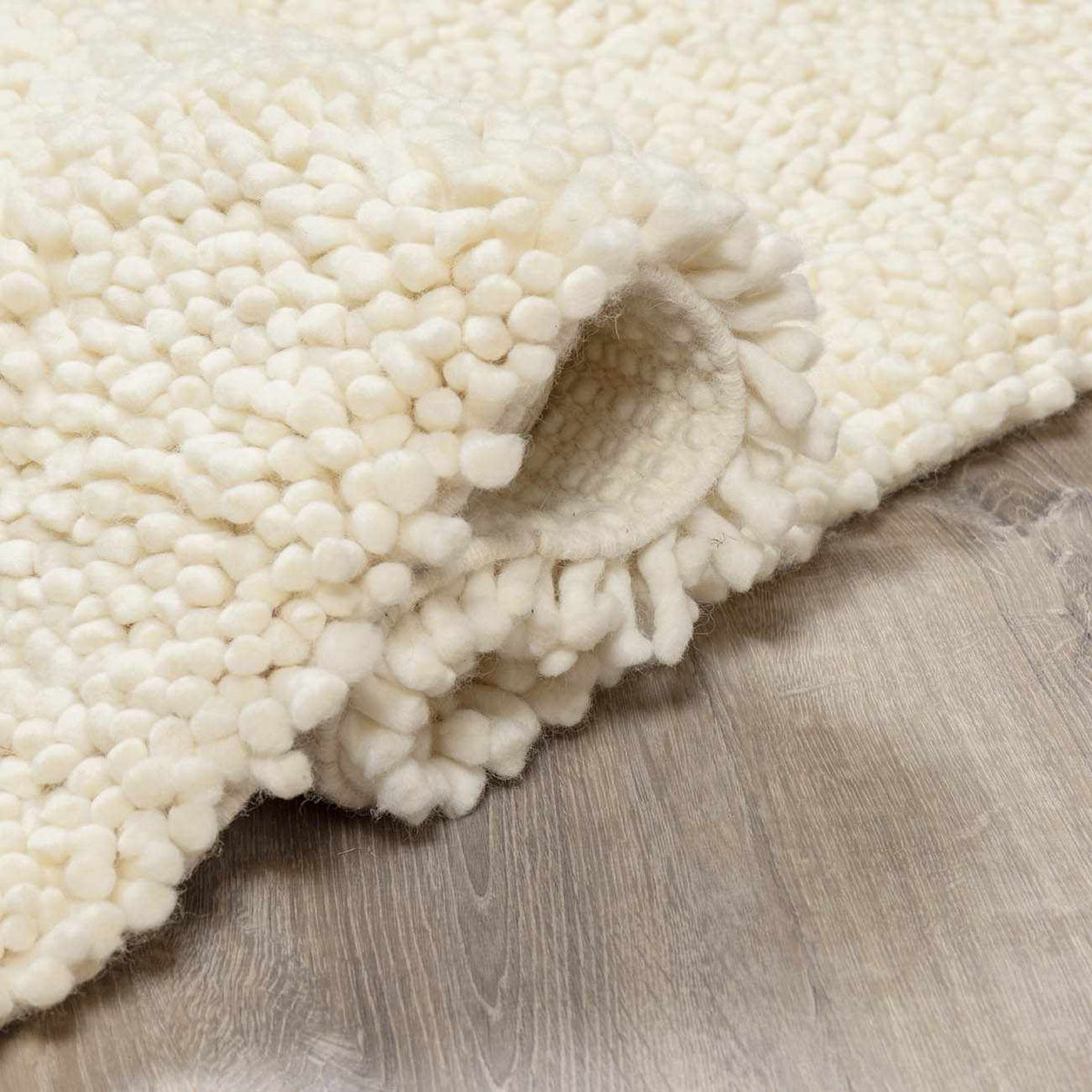 Oakridge Area Rug cream boucle shag by Boutique Rugs with chunky pom-pom texture on Tampa Home & Garden Store