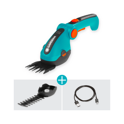 Battery Grass and Shrub Shears ComfortCut Li electric hedge tool teal with orange trigger Gardena on Tampa Home & Garden Store