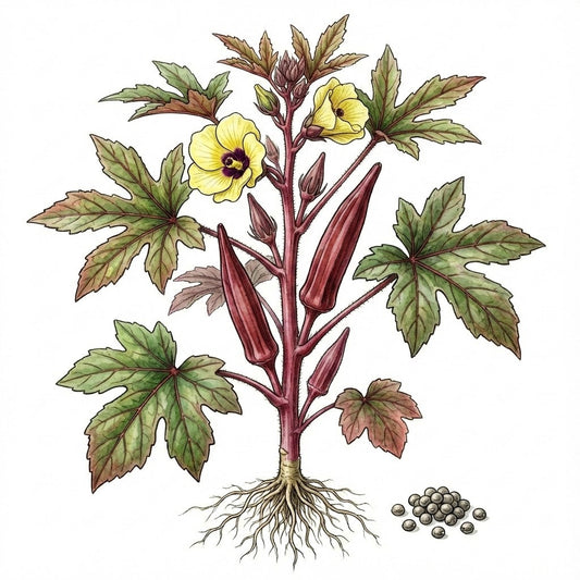 OKRA Seeds, Red Burgundy - Tampa Home & Garden Store