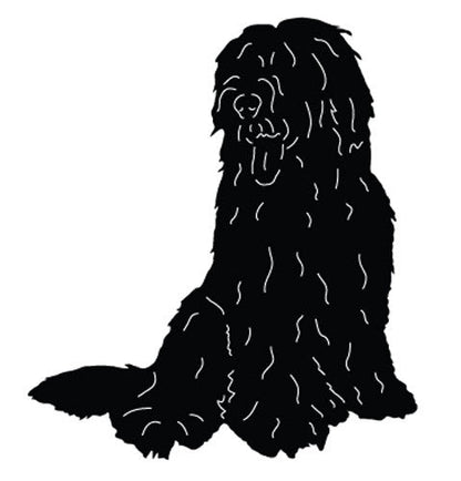 Old English Sheepdog garden stake hanging silhouette black Rustica Ornamentals lawn ornament on Tampa Home & Garden Store