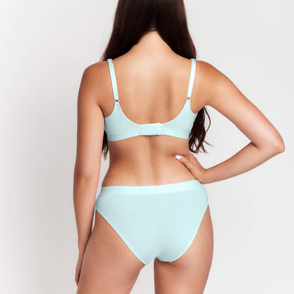 Mid-Rise hemp brief in pale blue, back view on Tampa Home & Garden Store