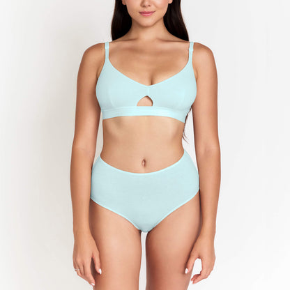 High-Rise Hemp Brief by Net Positive in pale blue; 2-piece set with matching top on Tampa Home & Garden Store