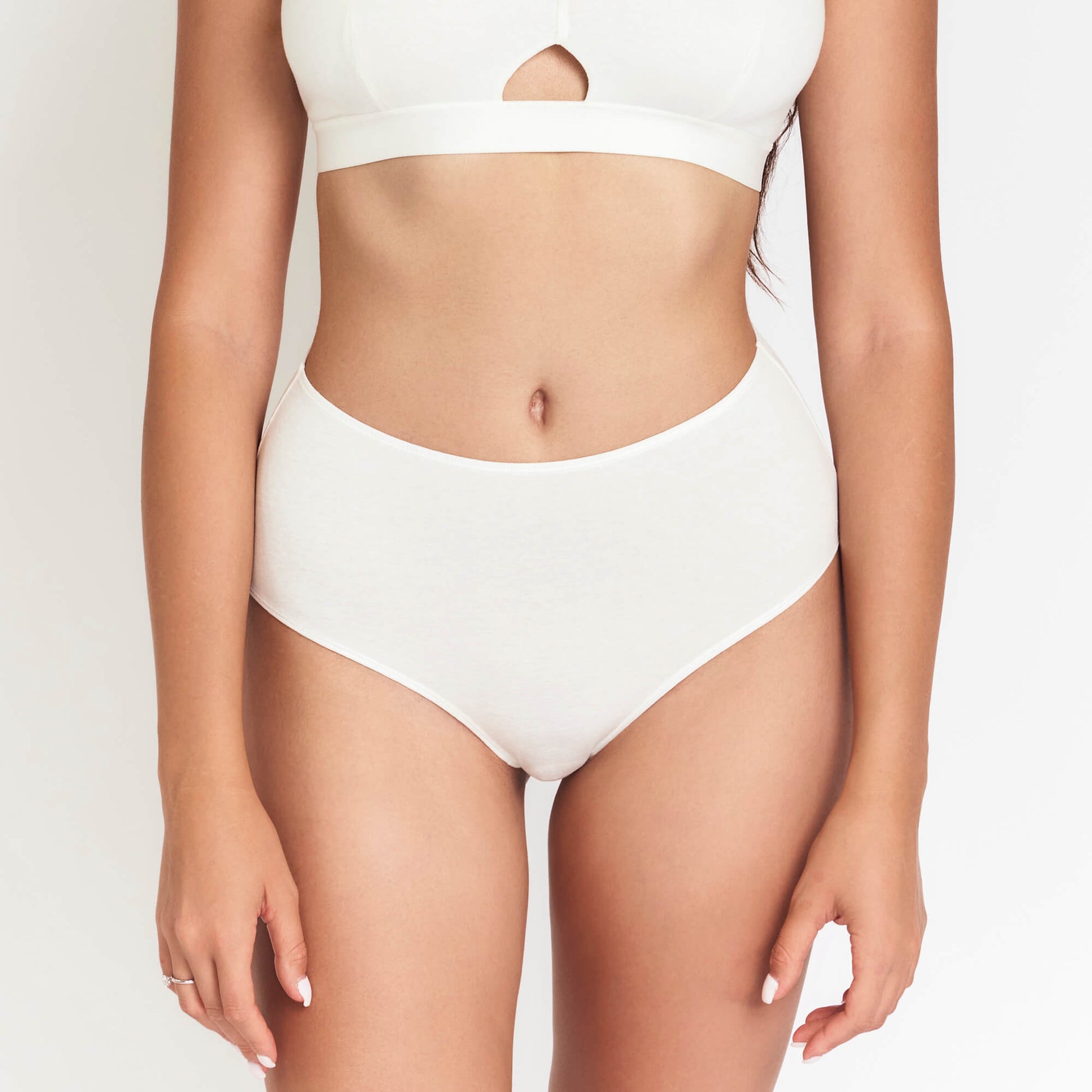 High-Rise Hemp Brief in white by Net Positive, breathable hemp underwear on Tampa Home & Garden Store