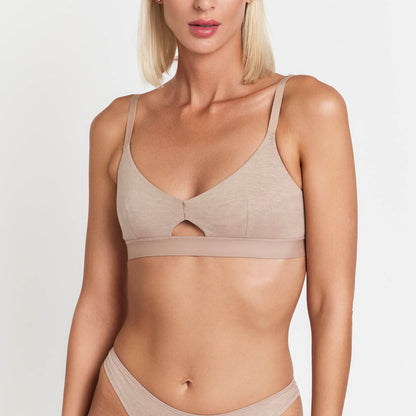 Keyhole hemp bra in nude, adjustable straps by Net Positive on Tampa Home & Garden Store