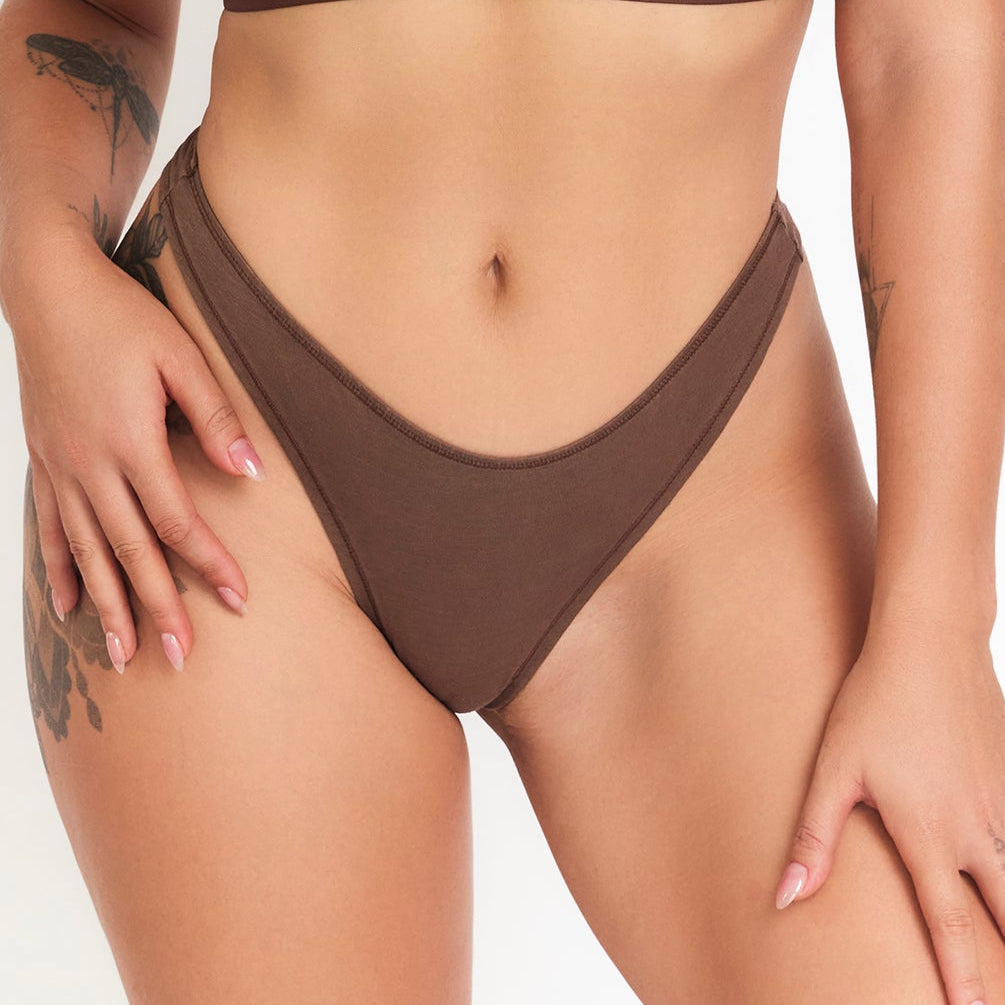 Net Positive hemp thong brown with high-cut sides on Tampa Home & Garden Store