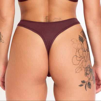 Net Positive hemp thong 7-Pack burgundy back view on model on Tampa Home & Garden Store