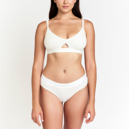 Botanical Dye Mid-Rise Brief in white organic rib by Net Positive on Tampa Home & Garden Store