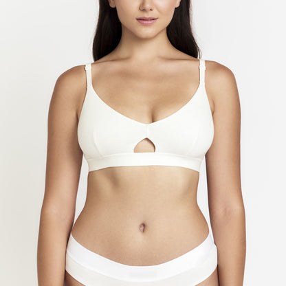 Keyhole Hemp Bra by Net Positive in white on Tampa Home & Garden Store