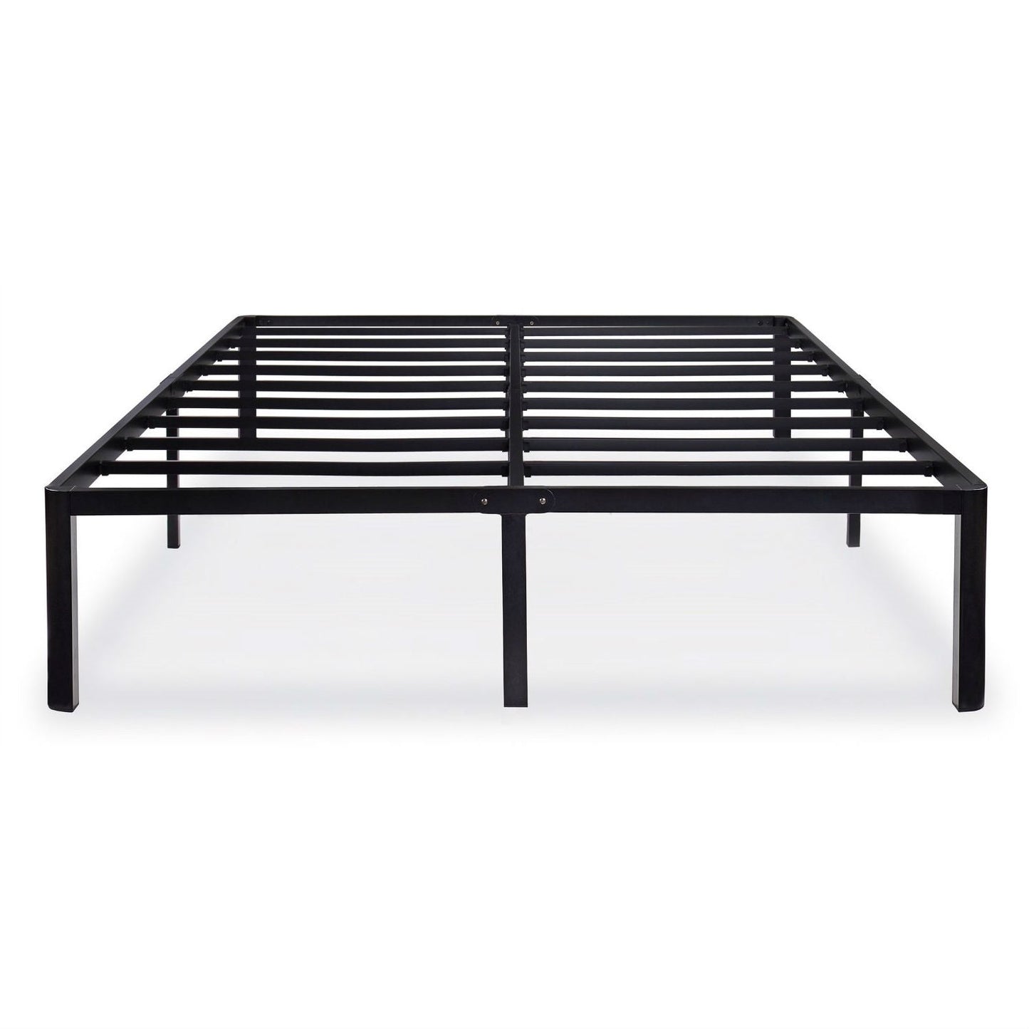 Estructura de cama de plataforma de metal negro de borde redondo moderno tamaño Twin