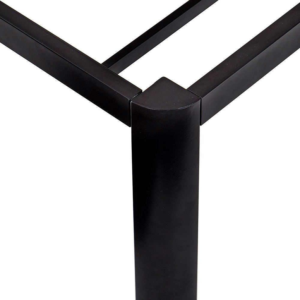 Estructura de cama de plataforma de metal negro de borde redondo moderno tamaño Twin