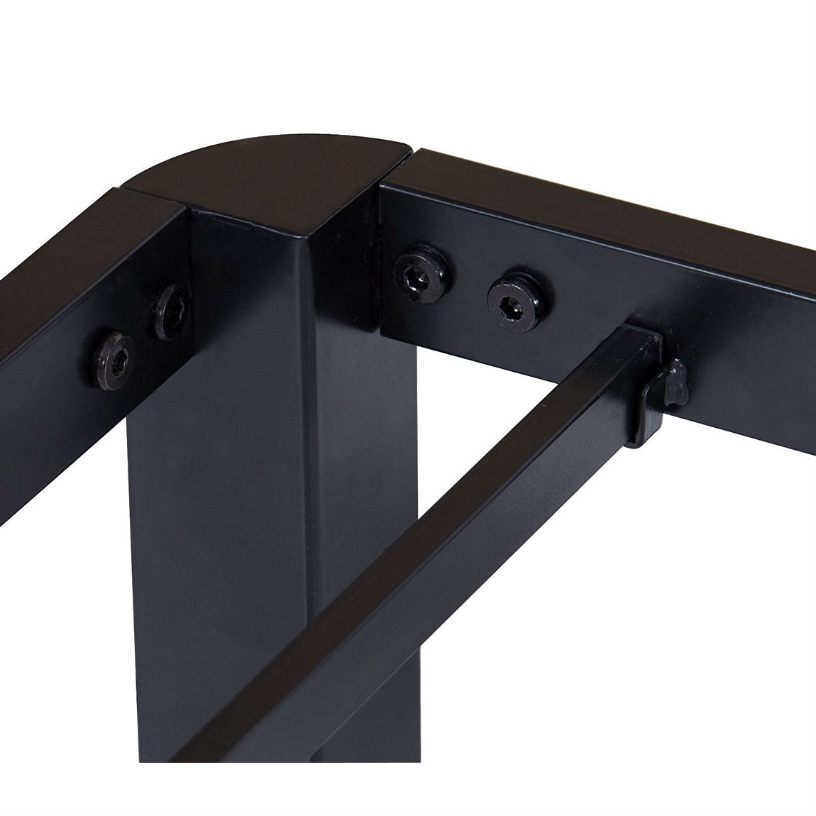 Estructura de cama de plataforma de metal negro de borde redondo moderno tamaño Twin