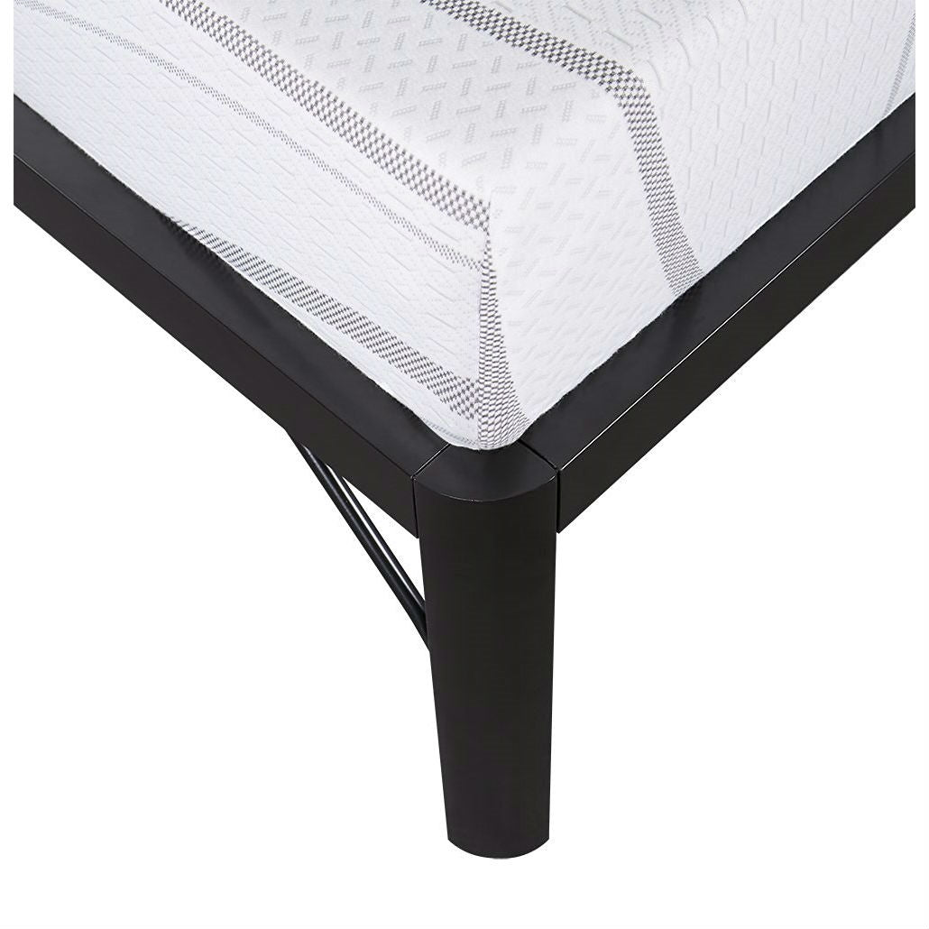 Estructura de cama de plataforma de metal negro de borde redondo moderno tamaño Twin