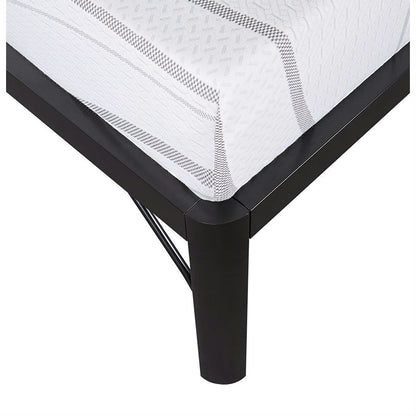 Estructura de cama de plataforma de metal negro de borde redondo moderno tamaño Twin