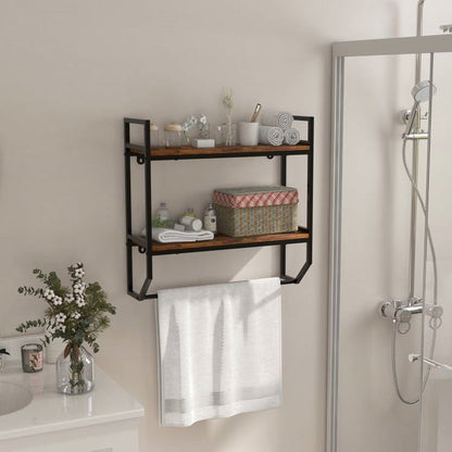 Estantería de baño de 2 niveles para colocar sobre el inodoro con toallero, para montar en la pared