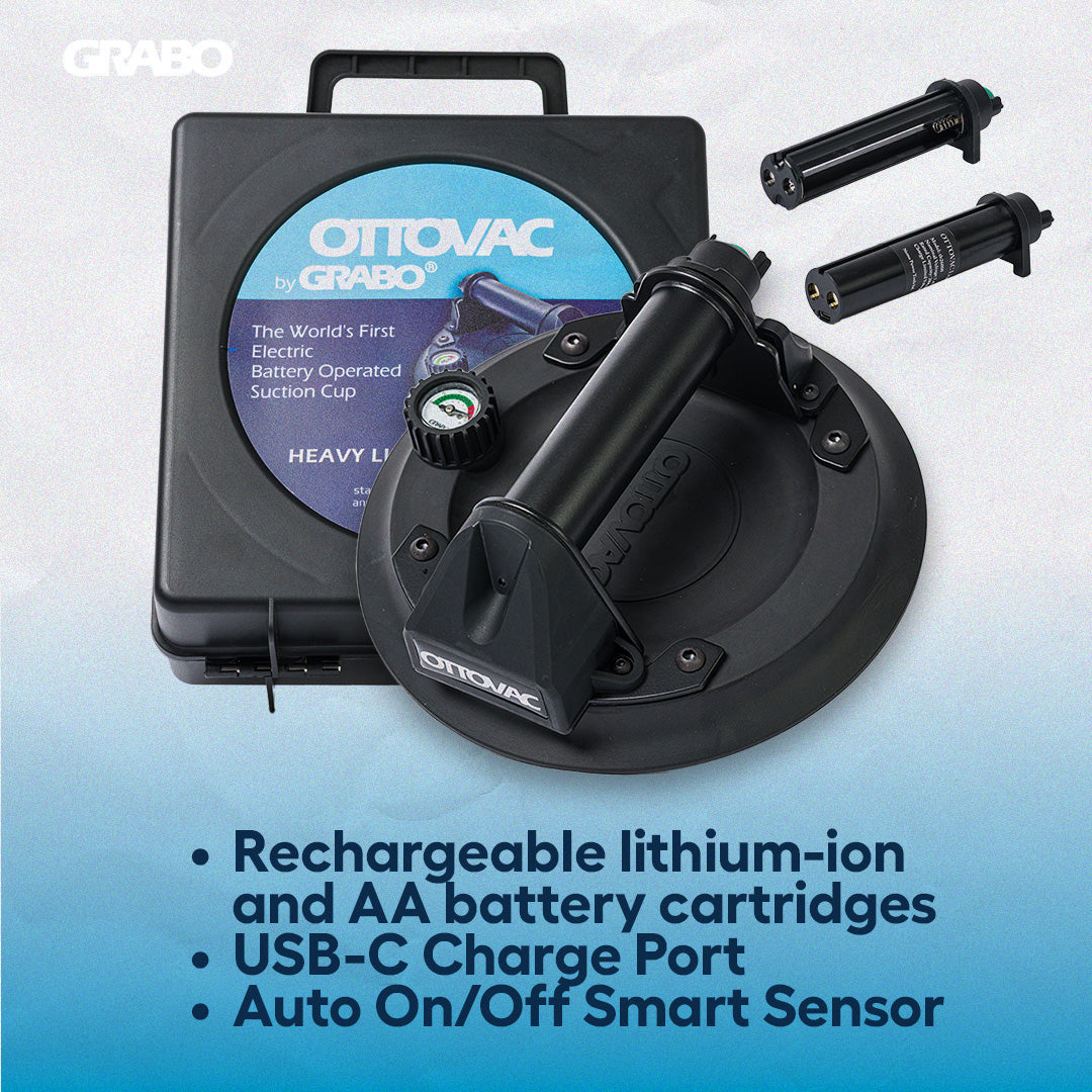 OTTOVAC Portable Electric Suction Gripster for Glass 220 lb, black case on Tampa Home & Garden Store