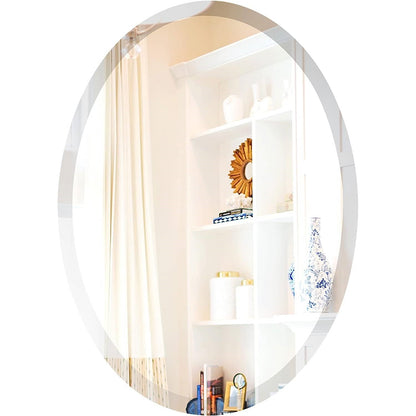 Espejo de pared ovalado sin marco de 36 x 24 pulgadas, con bisel, para baño o sala de estar
