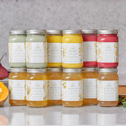 The OWL Reset Organic Cleanse Program elixirs by OWL Venice in bright glass bottles on Tampa Home & Garden Store