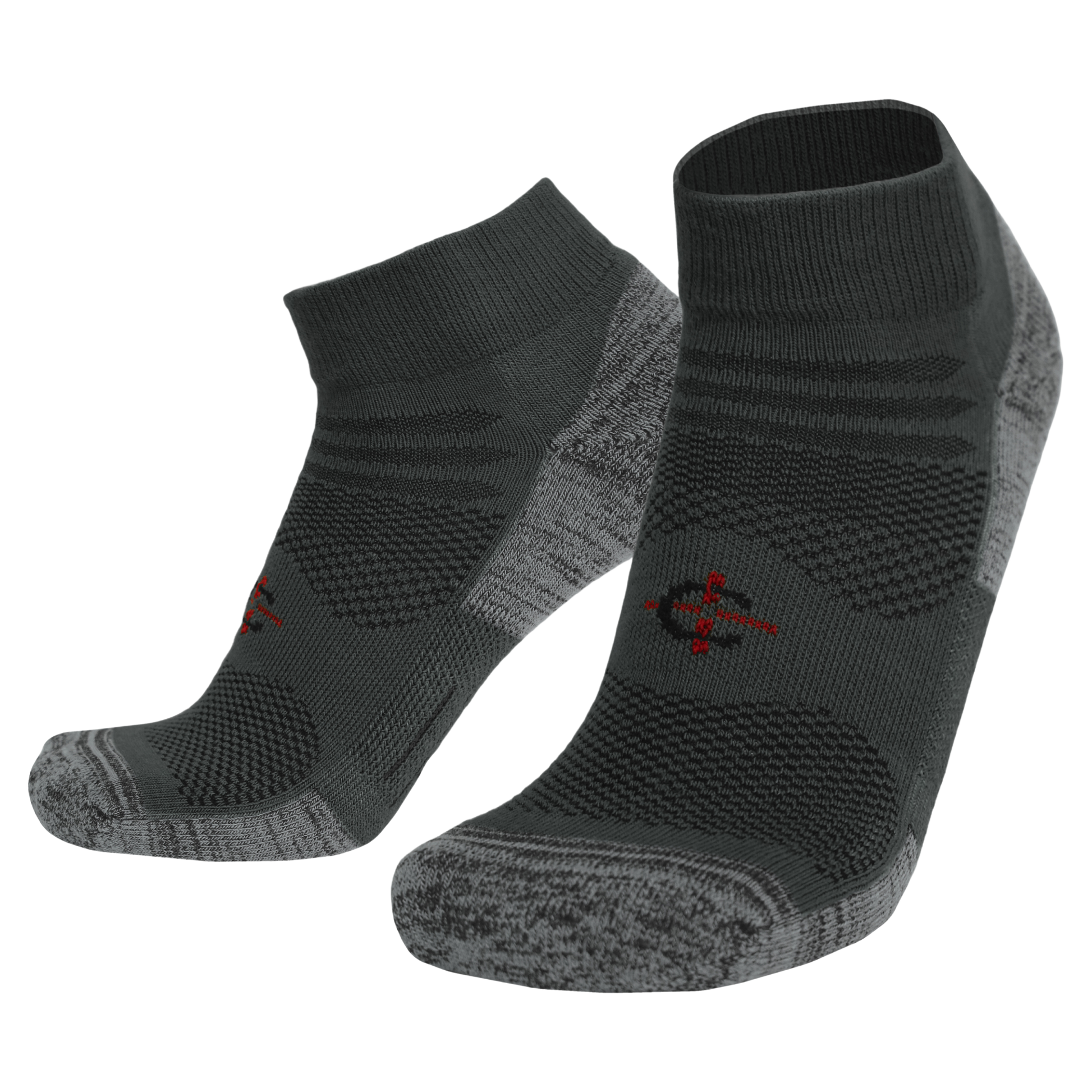 Covert Threads Outdoor X-Trainer athletic socks, charcoal gray knit with pattern, 2-pack on Tampa Home & Garden Store