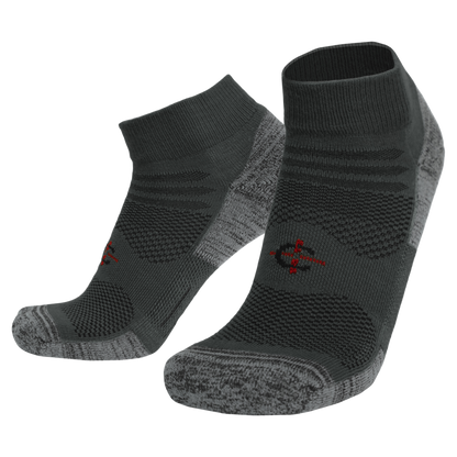 Covert Threads Outdoor X-Trainer athletic socks, charcoal gray knit with pattern, 2-pack on Tampa Home & Garden Store
