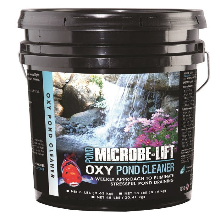 Microbe-Lift OXY Pond Cleaner liquid & granular chemical bucket by Rivendell Distribution on Tampa Home & Garden Store