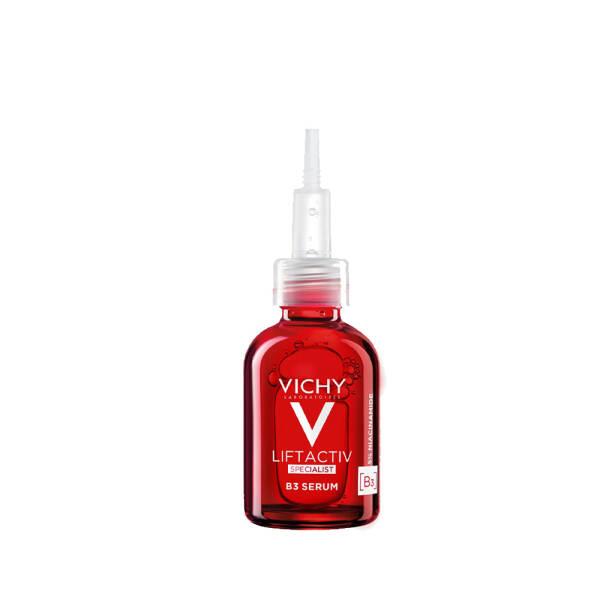 Vichy LiftActiv B3 Serum bottle with dropper, red glass and Vichy logo on Tampa Home & Garden Store