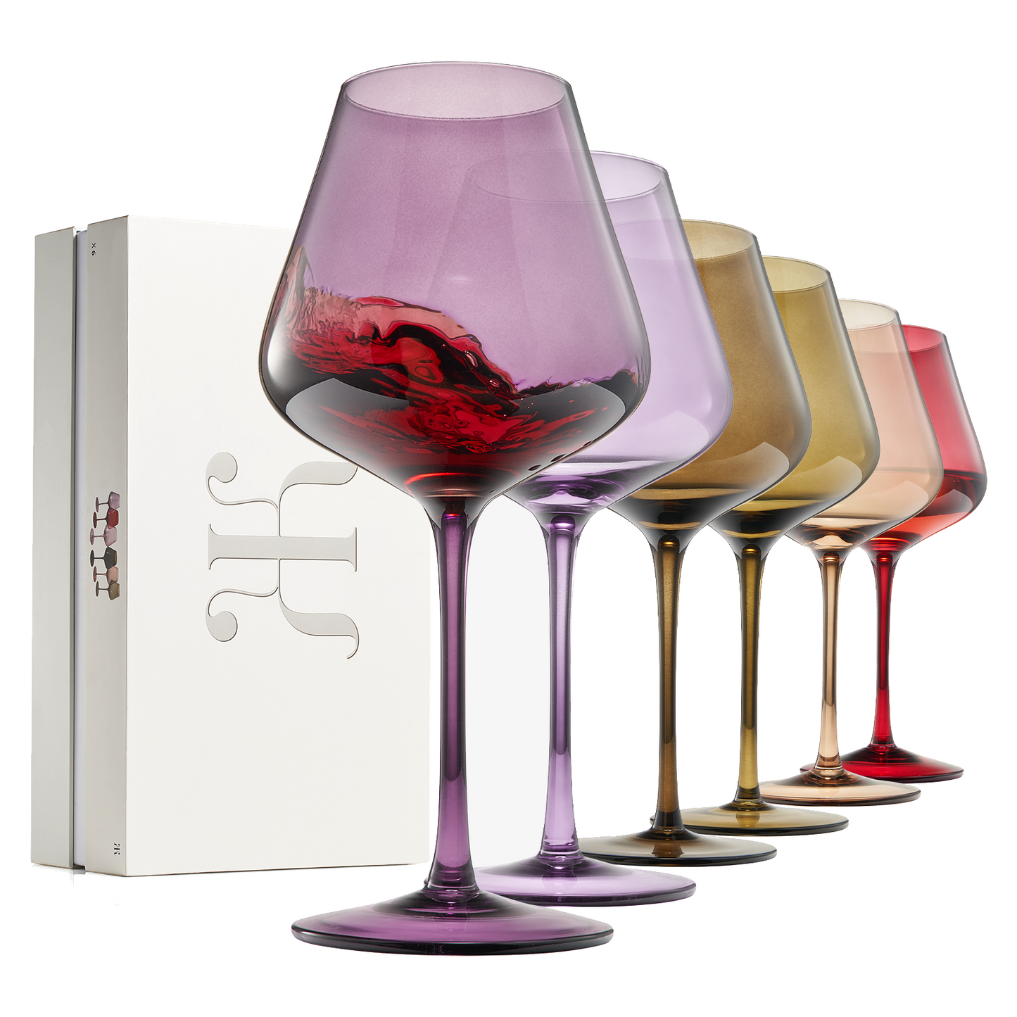Love Decorative Stemmed Wine Glasses Set of Six