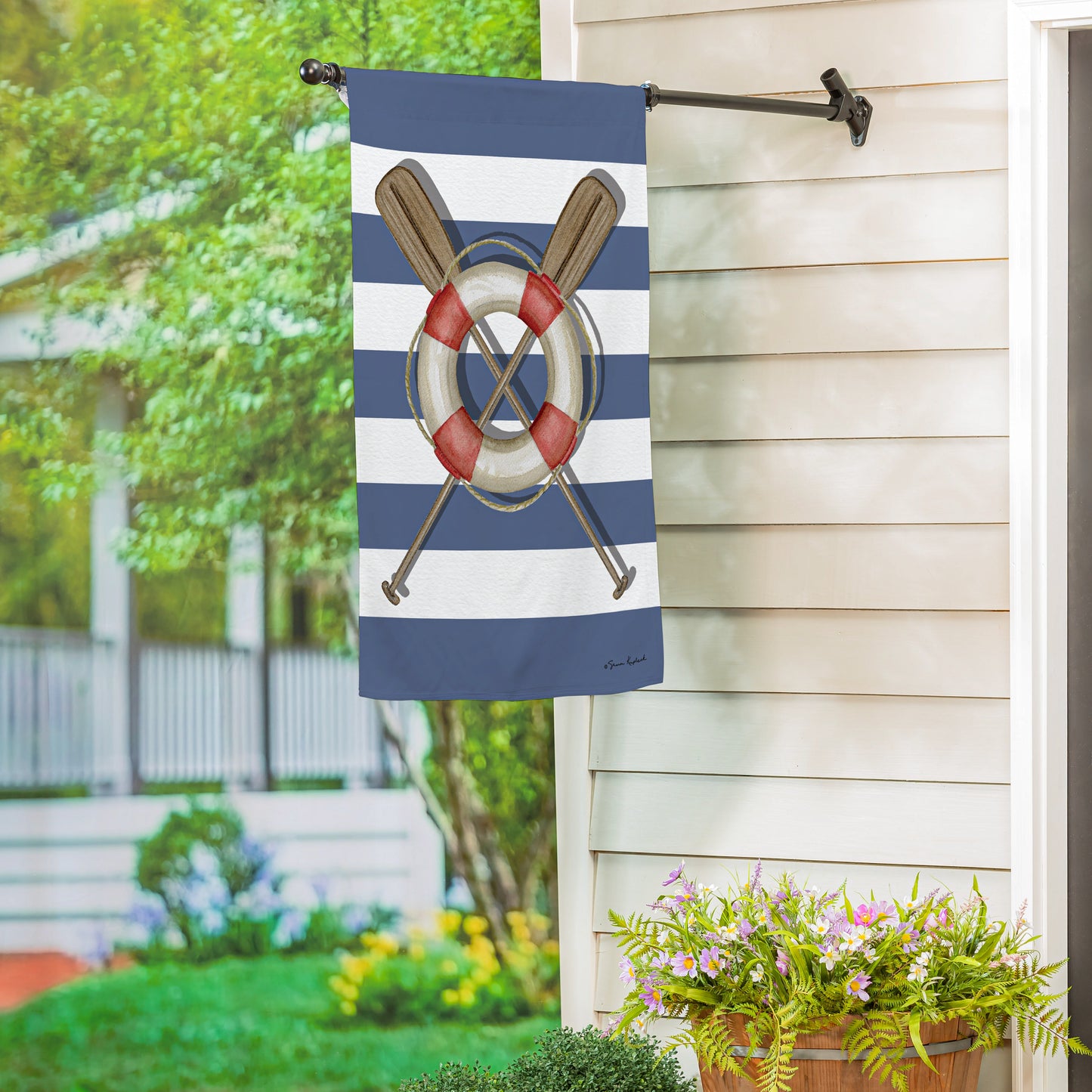 Oars & Canoe Front Back Suede House Flag - Tampa Home & Garden Store