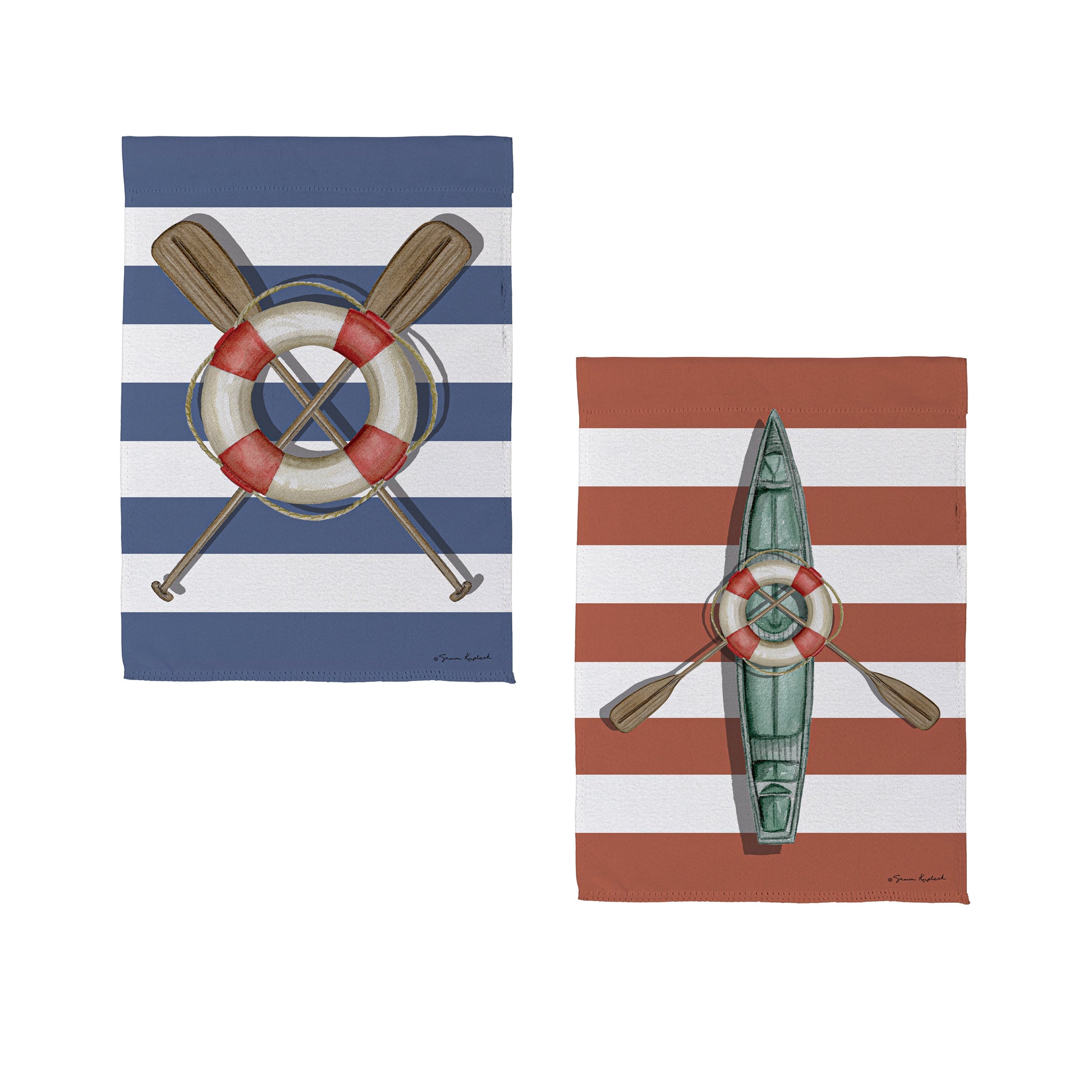Oars & Canoe Front Back Suede House Flag - Tampa Home & Garden Store