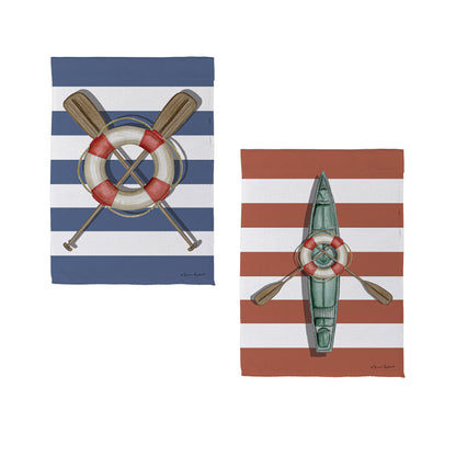 Oars & Canoe Front Back Suede House Flag - Tampa Home & Garden Store