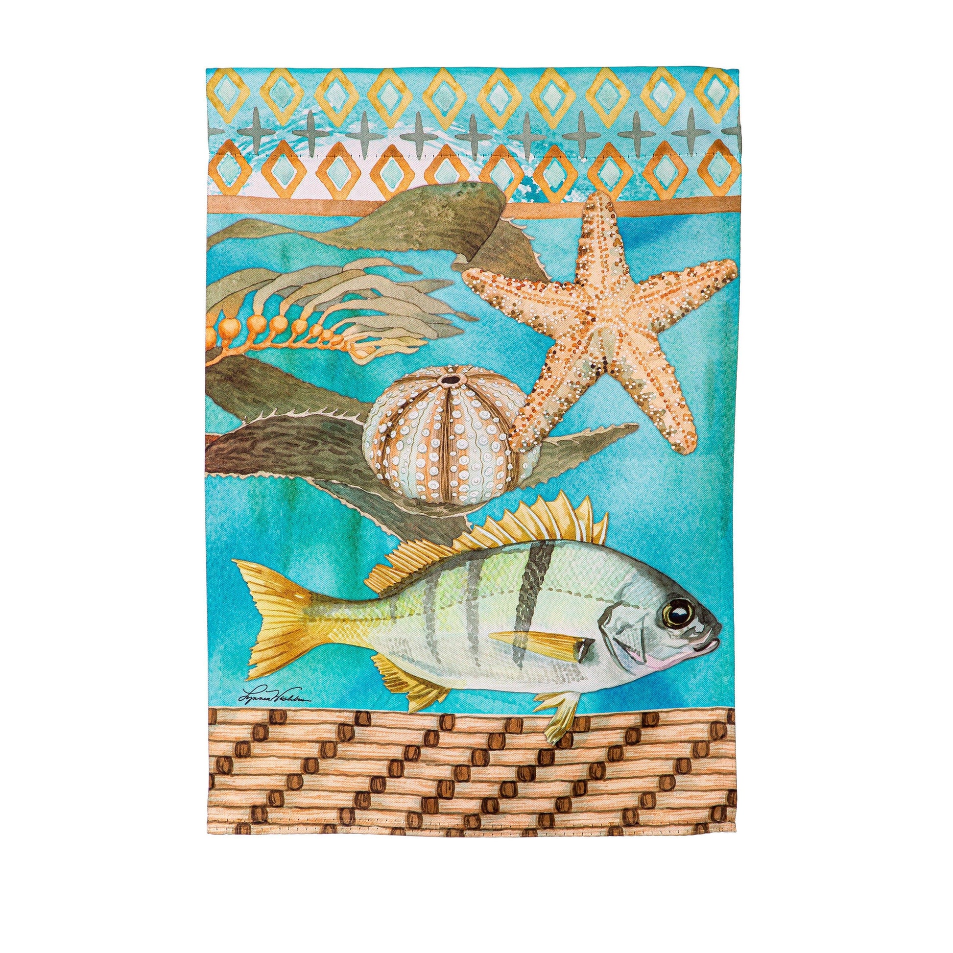Ocean Currents Suede House Flag - Tampa Home & Garden Store
