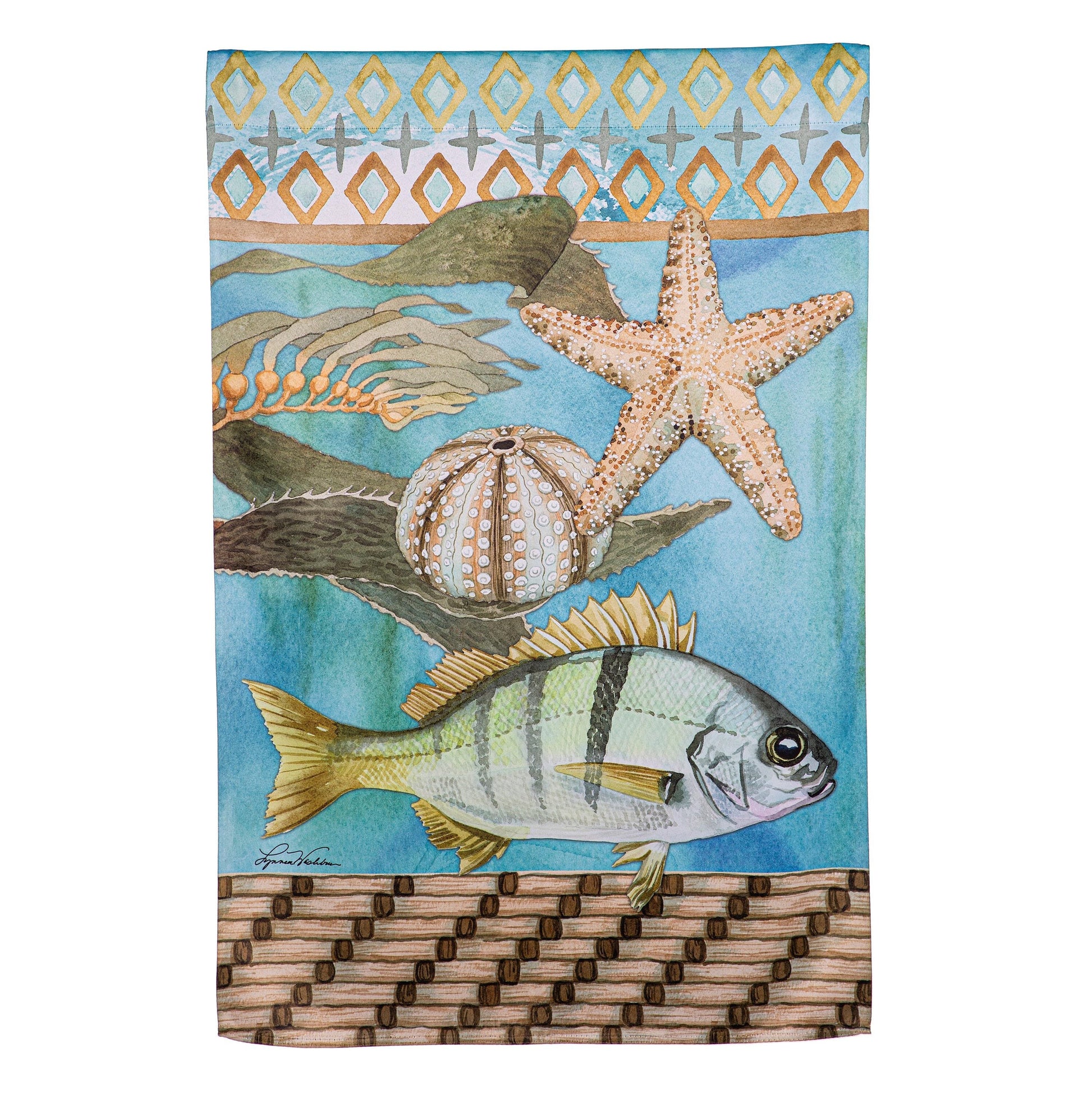 Ocean Currents Suede House Flag - Tampa Home & Garden Store