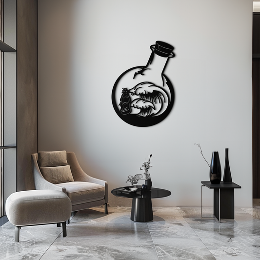 Ocean Waves and Buddha Silhouette Metal Wall Art – Zen Coastal Home Decor- KAF522 - Tampa Home & Garden Store