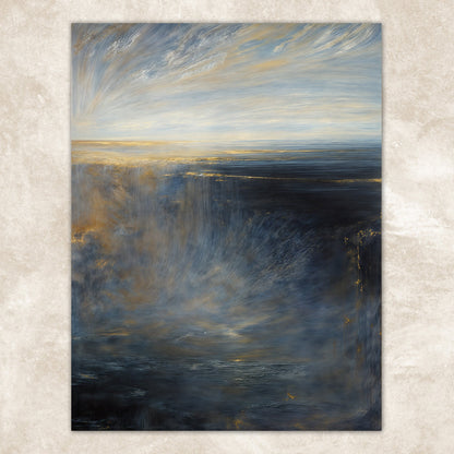 Canvas print Oceans Lament blue-toned seascape crafting canvas Tailored Canvases on Tampa Home & Garden Store