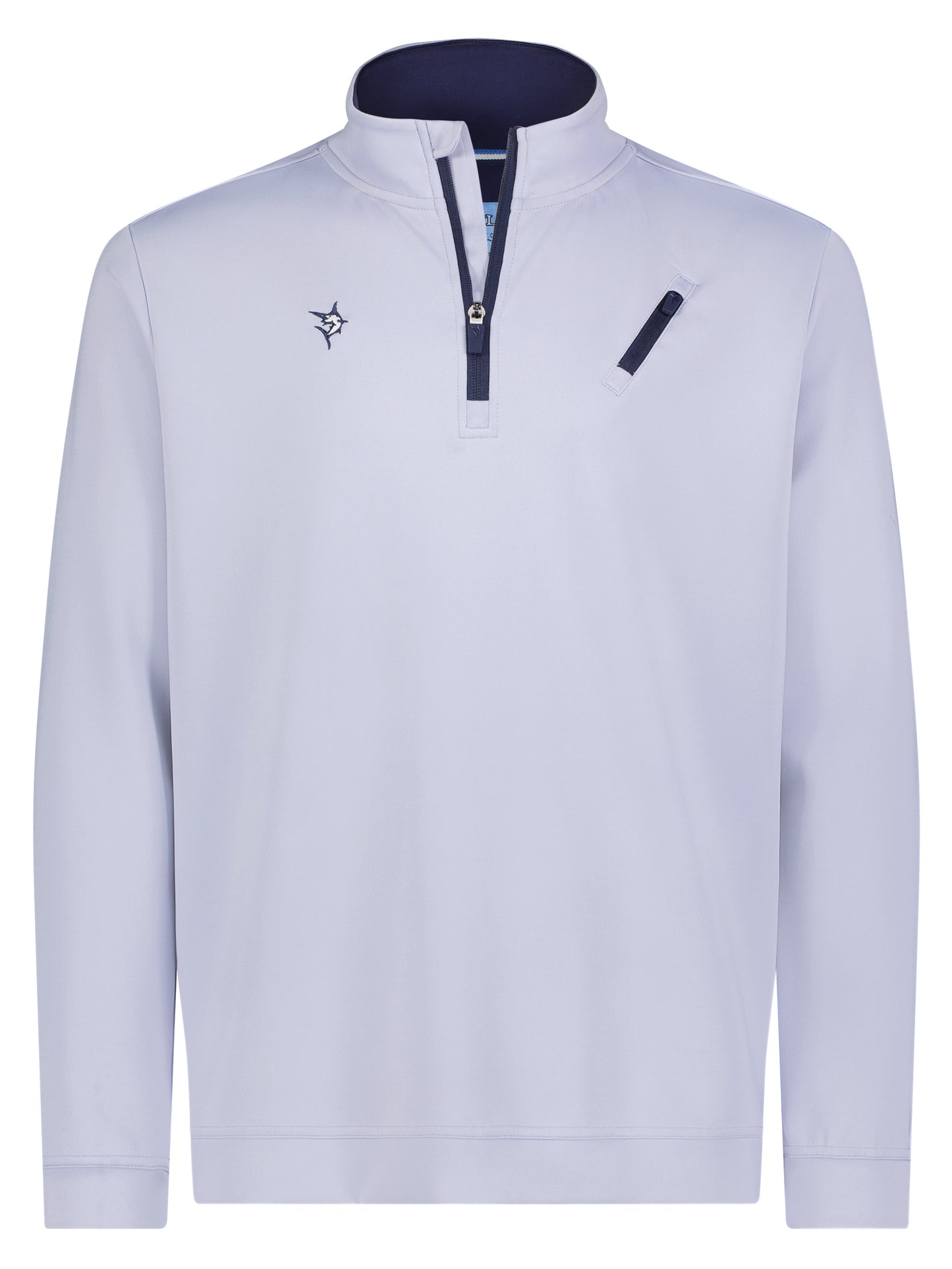 Oceanside Pullover Smooth Stretch light lavender half-zip with navy zipper White Water Life on Tampa Home & Garden Store