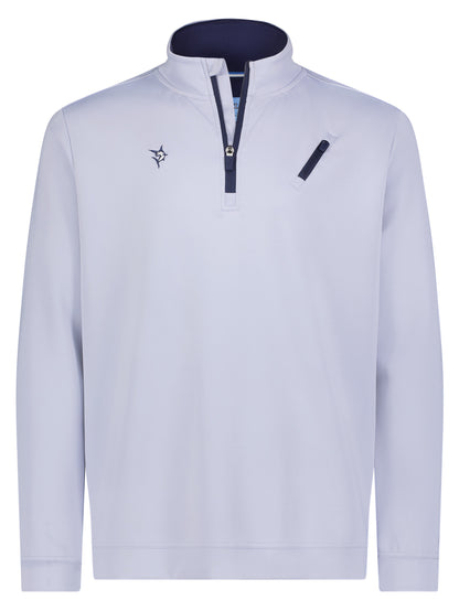 Oceanside Pullover Smooth Stretch light lavender half-zip with navy zipper White Water Life on Tampa Home & Garden Store