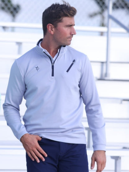 Oceanside Pullover Smooth Stretch light blue zip pocket White Water Life on Tampa Home & Garden Store