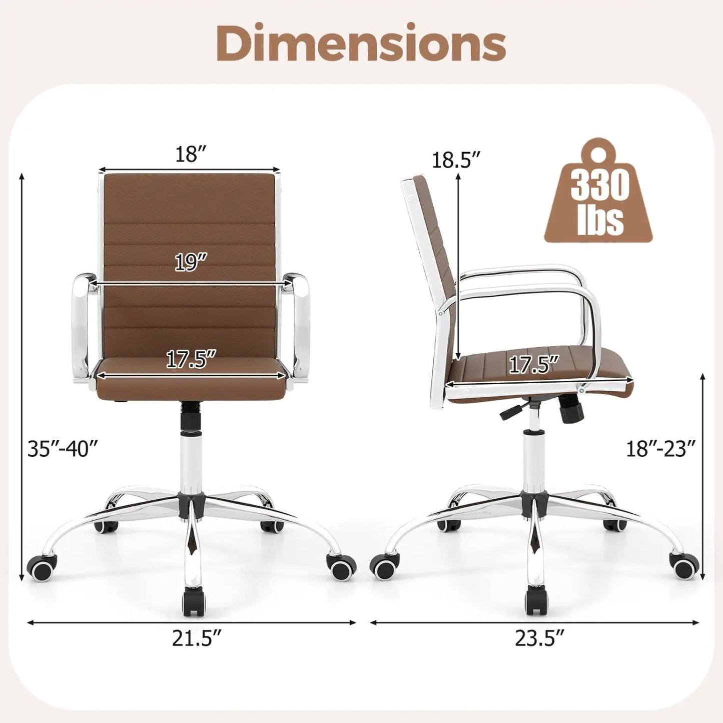 Height Adjustable Office Chair Rocking Backrest